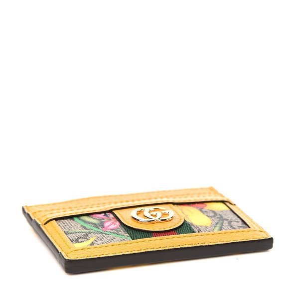 Gucci Ophidia GG Floral Card Case in Yellow NEW IN BOX - Picture 4 of 7